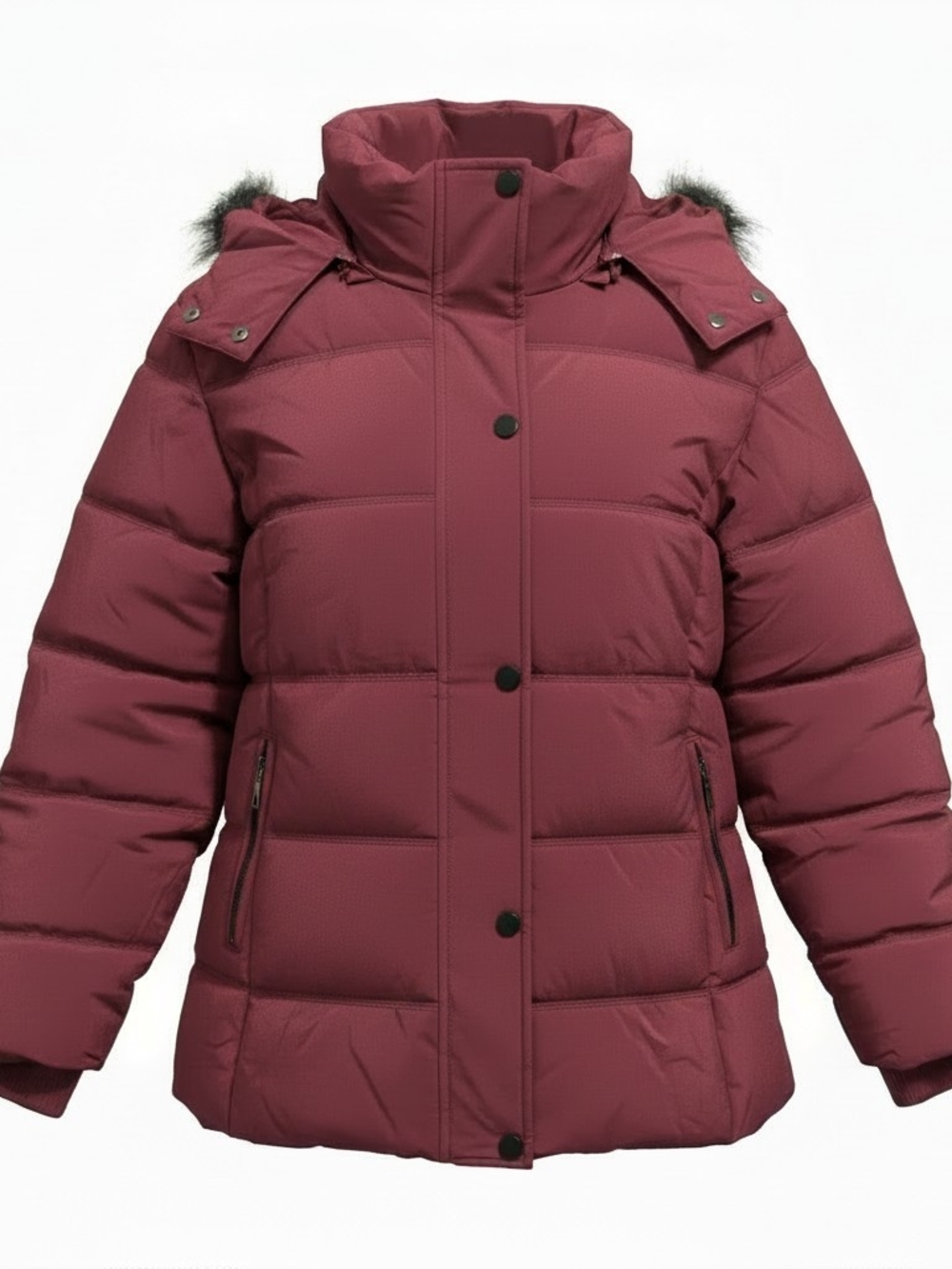 Wantdo - Women's Burgundy Puffer Jacket with Hood (New) Small
